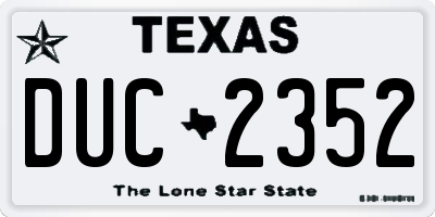 TX license plate DUC2352
