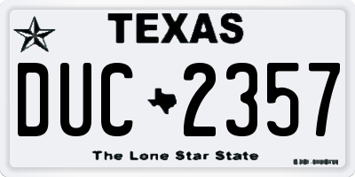 TX license plate DUC2357