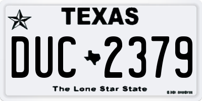 TX license plate DUC2379