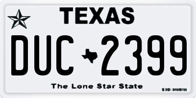 TX license plate DUC2399