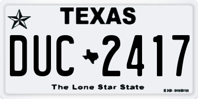 TX license plate DUC2417