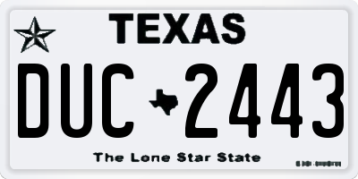 TX license plate DUC2443