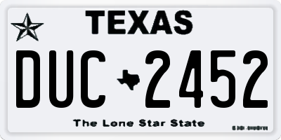 TX license plate DUC2452