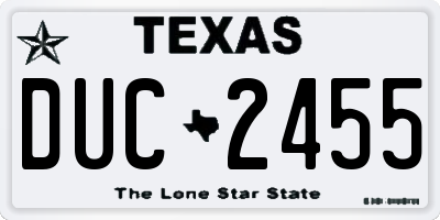 TX license plate DUC2455