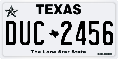 TX license plate DUC2456