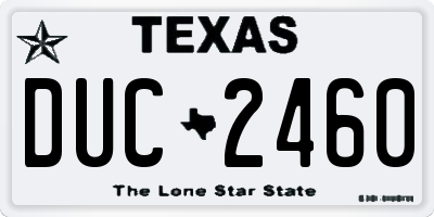 TX license plate DUC2460
