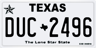 TX license plate DUC2496