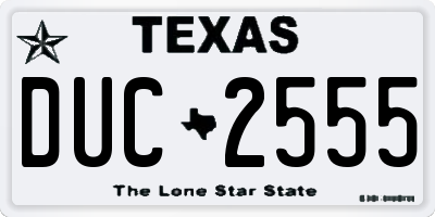 TX license plate DUC2555