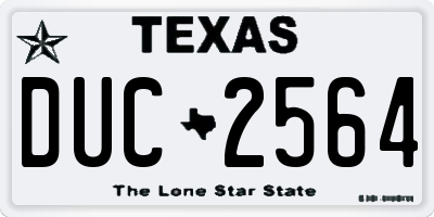 TX license plate DUC2564
