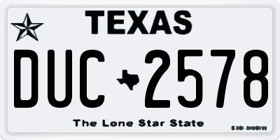 TX license plate DUC2578