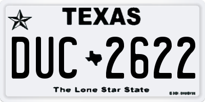 TX license plate DUC2622