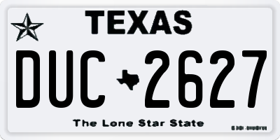 TX license plate DUC2627