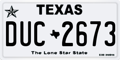 TX license plate DUC2673