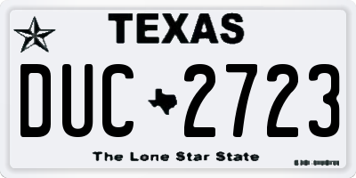 TX license plate DUC2723