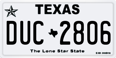 TX license plate DUC2806