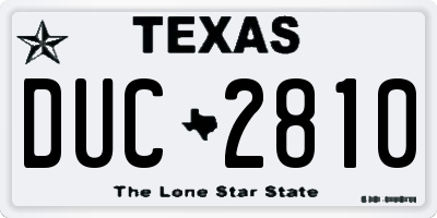 TX license plate DUC2810
