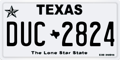 TX license plate DUC2824
