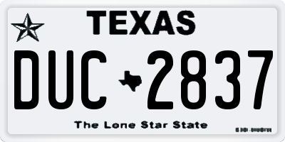 TX license plate DUC2837