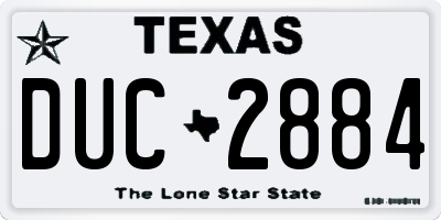 TX license plate DUC2884
