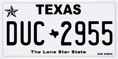 TX license plate DUC2955
