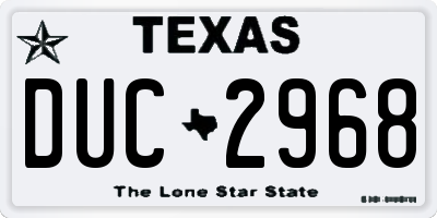 TX license plate DUC2968