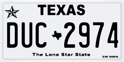 TX license plate DUC2974