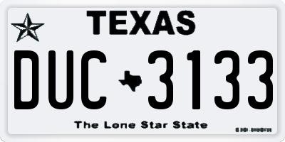 TX license plate DUC3133