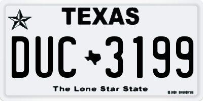 TX license plate DUC3199