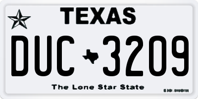 TX license plate DUC3209