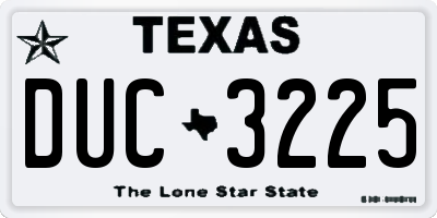 TX license plate DUC3225