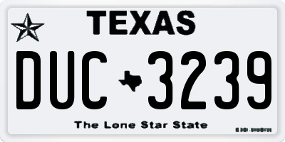 TX license plate DUC3239