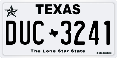 TX license plate DUC3241