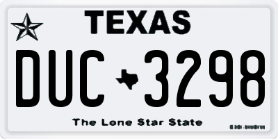TX license plate DUC3298