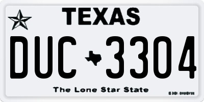 TX license plate DUC3304