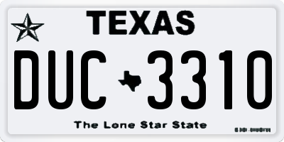 TX license plate DUC3310