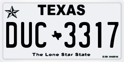 TX license plate DUC3317