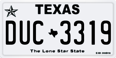 TX license plate DUC3319