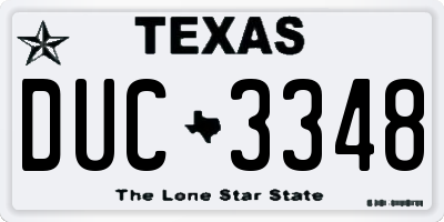 TX license plate DUC3348