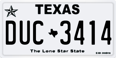 TX license plate DUC3414
