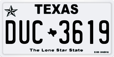 TX license plate DUC3619