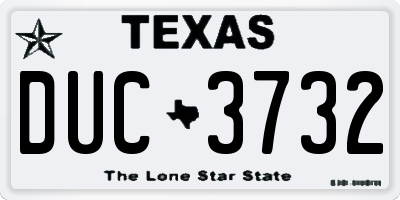 TX license plate DUC3732