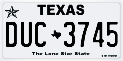 TX license plate DUC3745