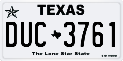 TX license plate DUC3761
