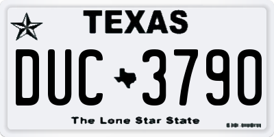 TX license plate DUC3790