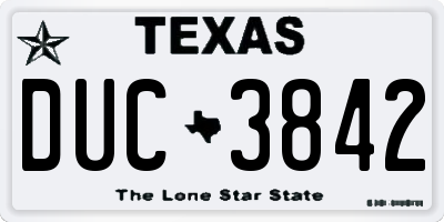 TX license plate DUC3842