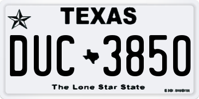TX license plate DUC3850