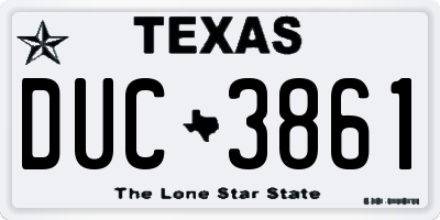 TX license plate DUC3861