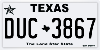TX license plate DUC3867