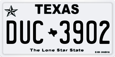 TX license plate DUC3902