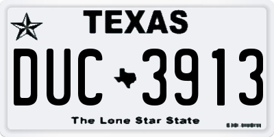 TX license plate DUC3913